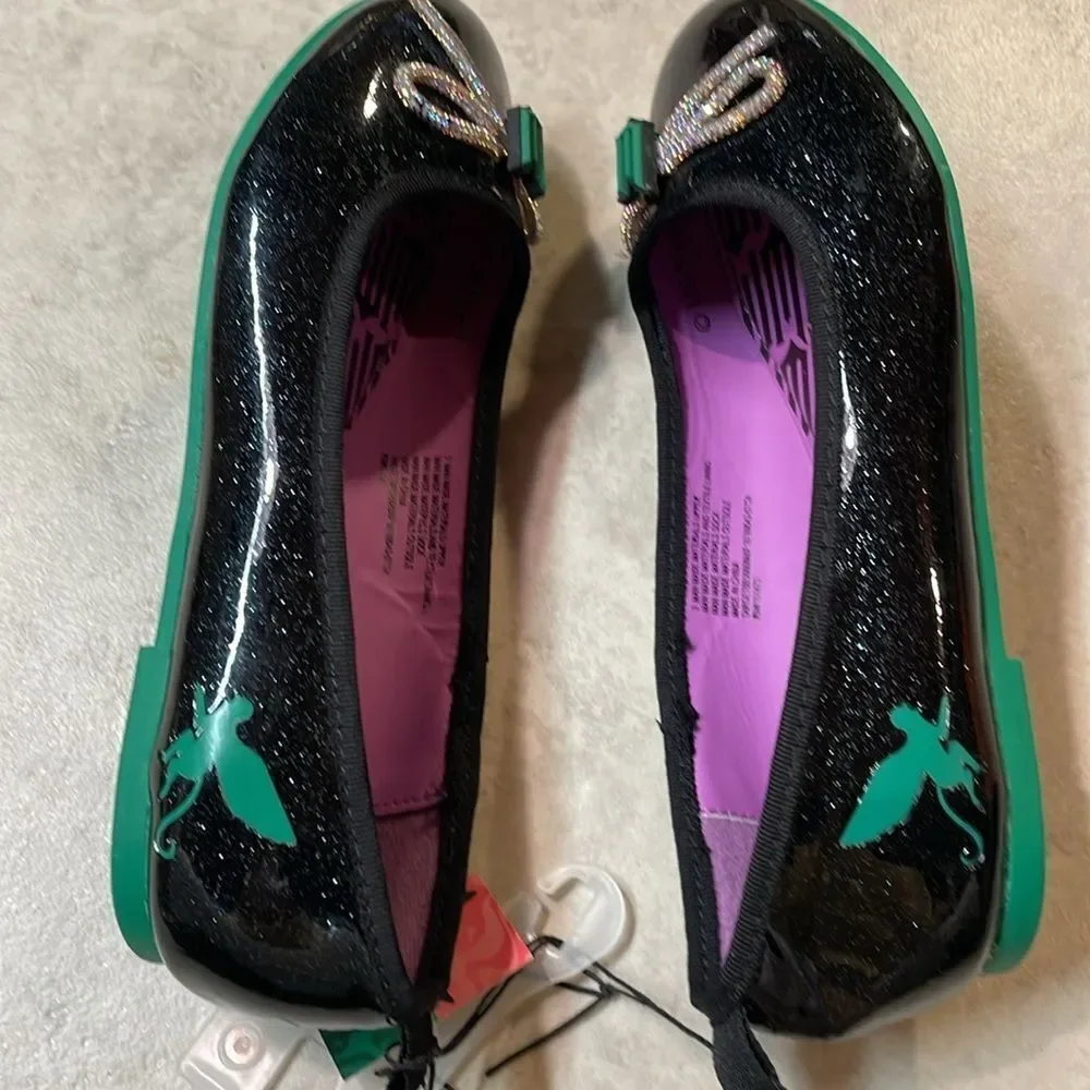 Ground Up Little Girls Wicked Ballet Black Shimmer Flats Sz 3